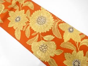 アンティーク　花更紗模様織り出し名古屋帯（着用可）